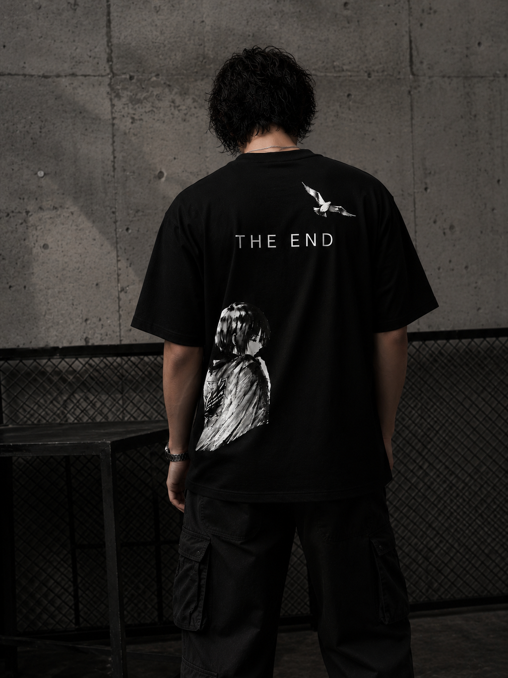 The End Oversized Graphic T-Shirt — Black