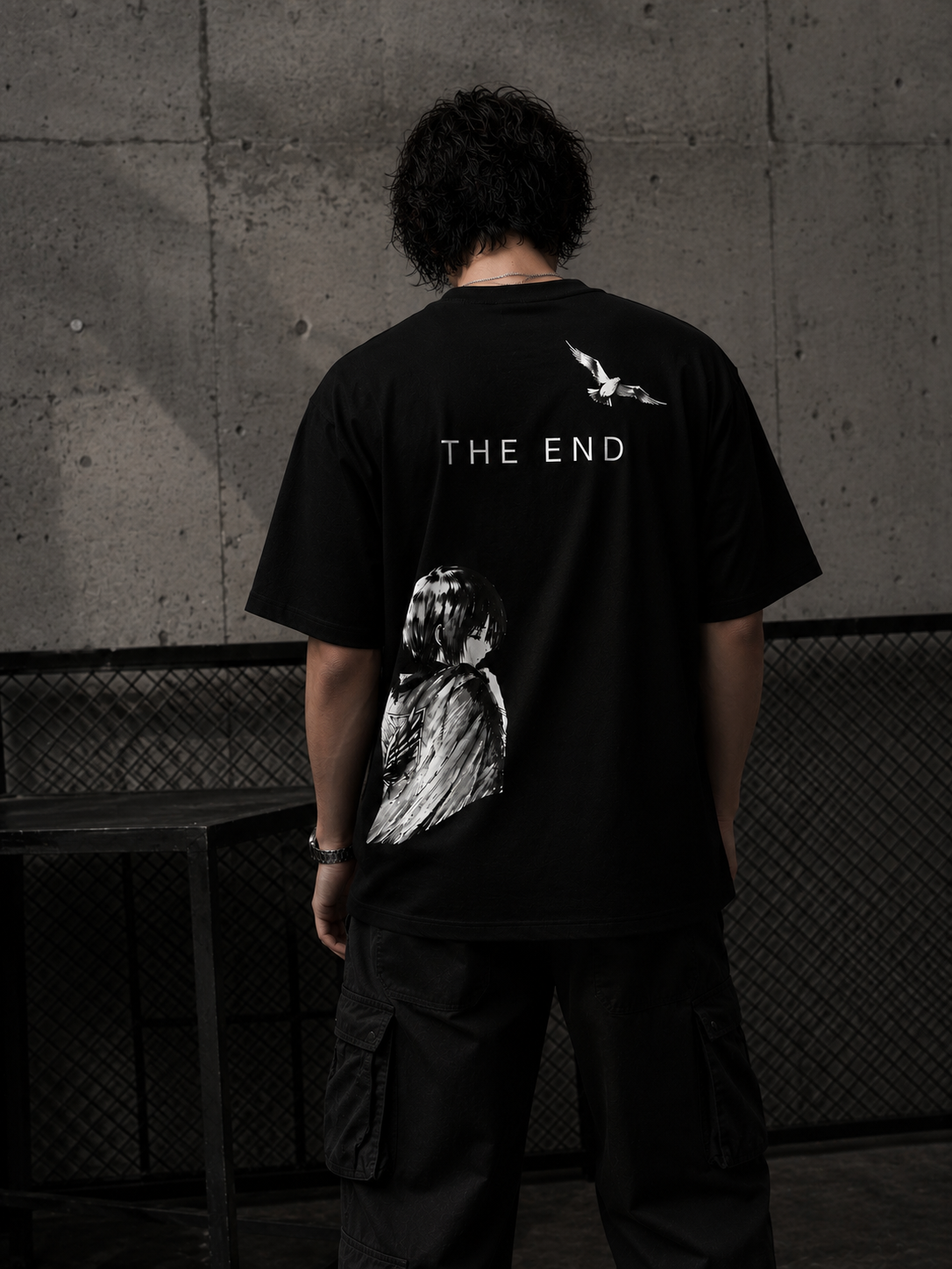 The End Oversized Graphic T-Shirt — Black
