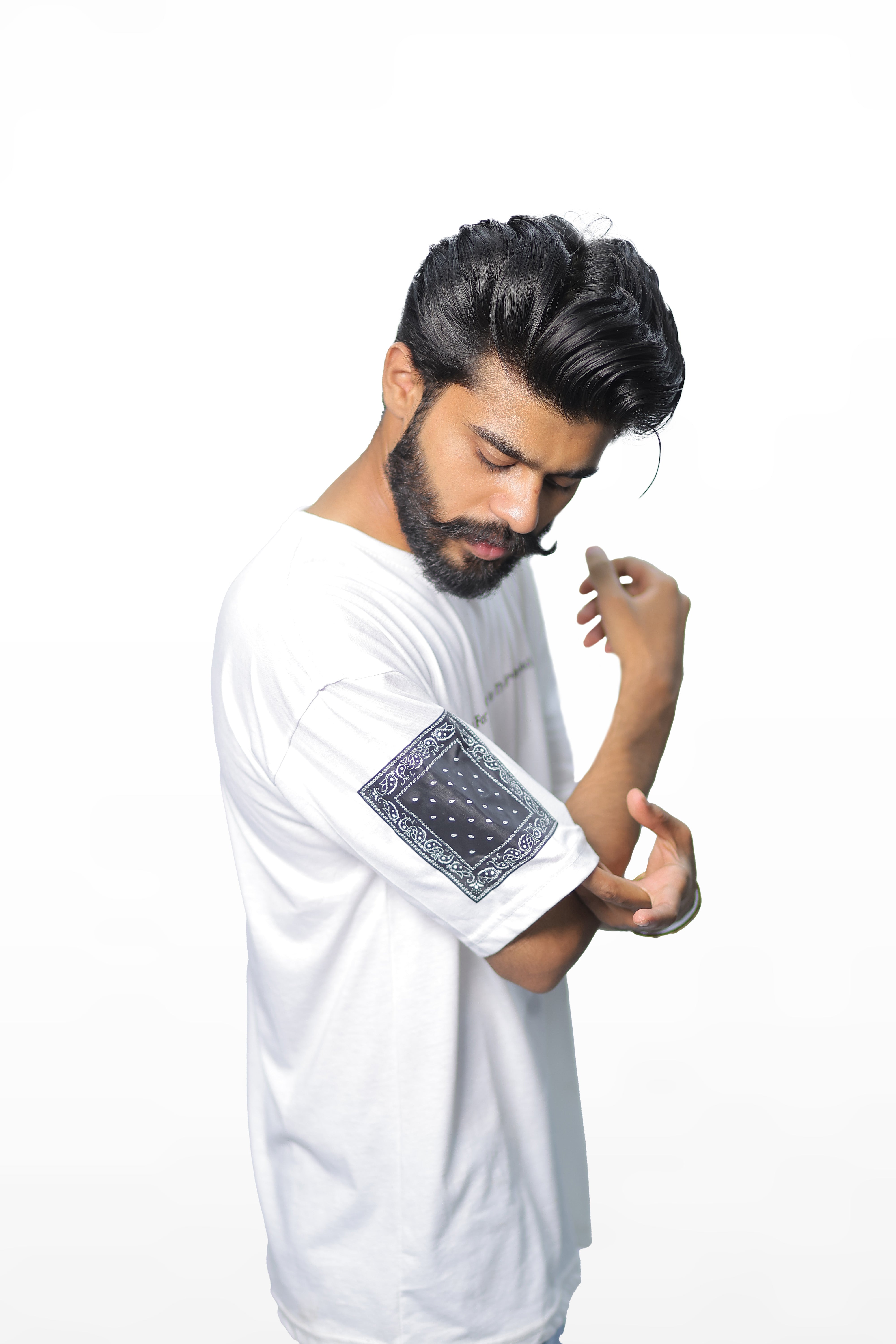 Oversized White Bandana