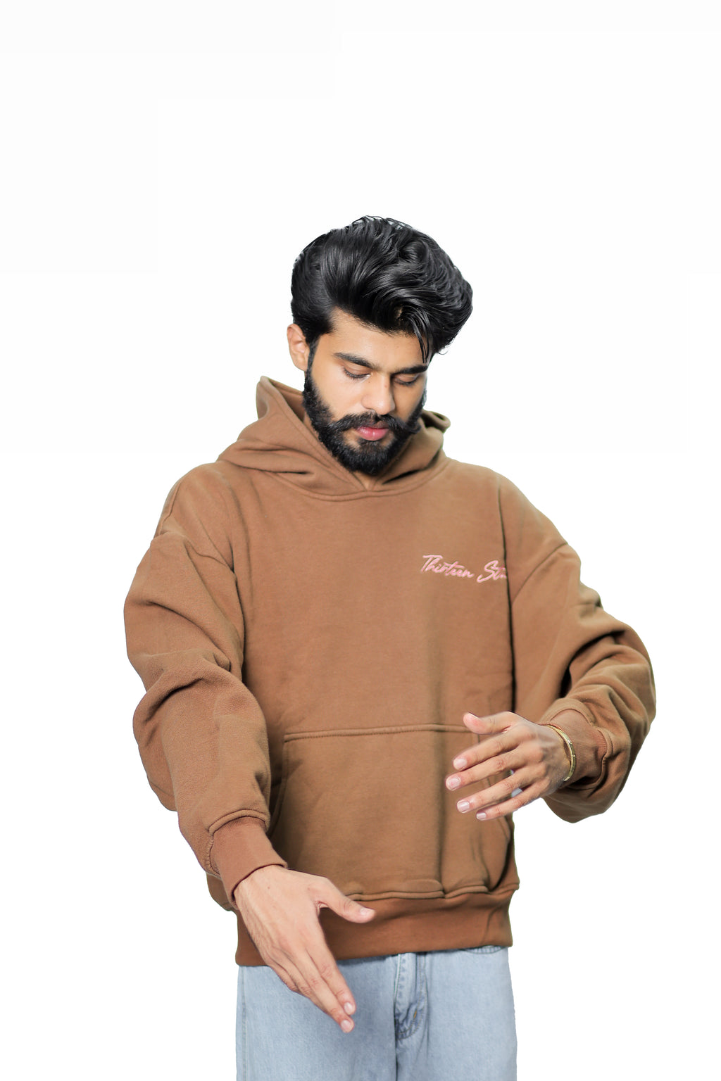 Oversize Baggy Kite Brown Hood